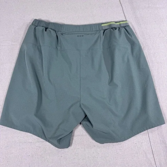 Saucony Running Shorts Mens XXL Sage Green Excellent 7 Inch Inseam Lined Pocket - Picture 2 of 13